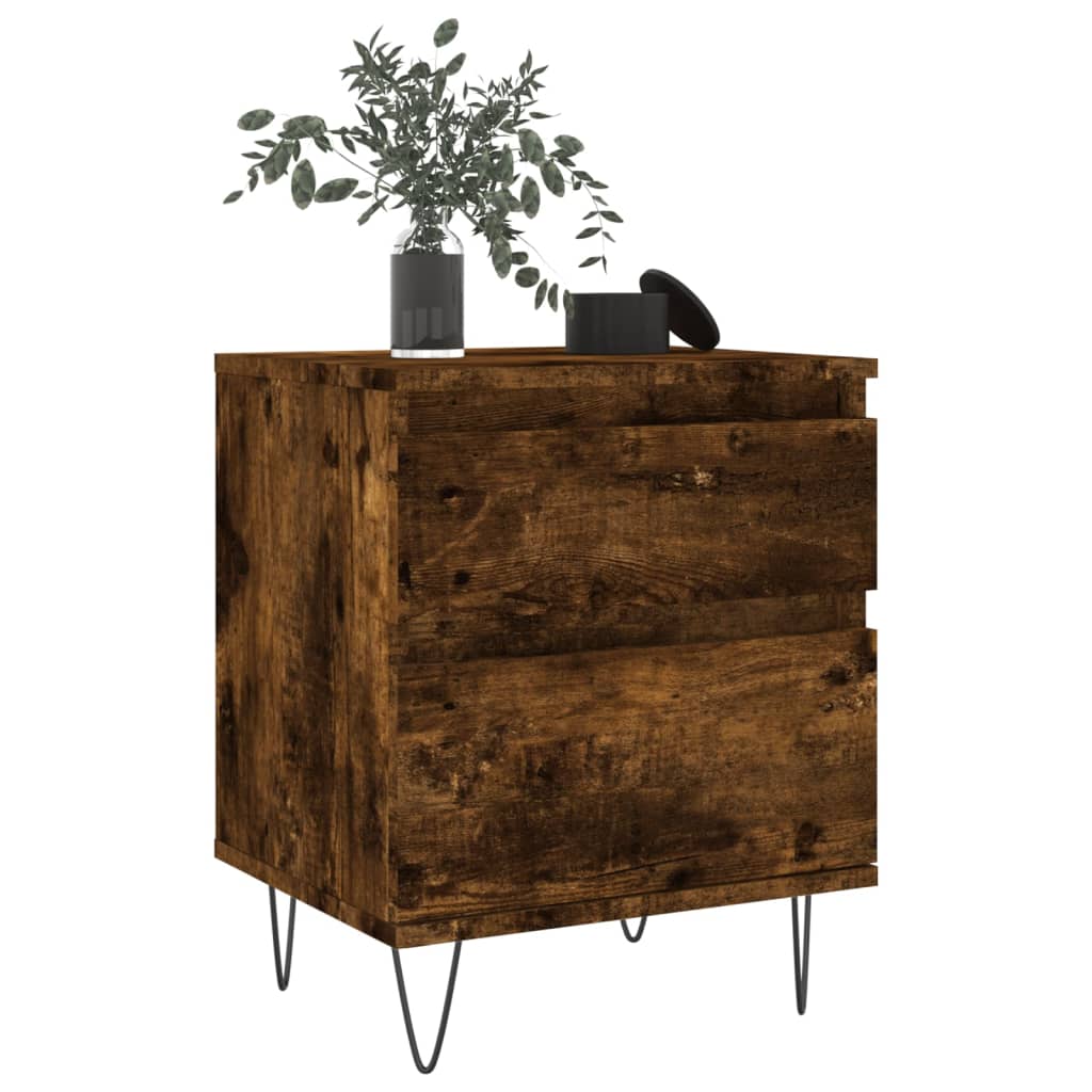 Tables de chevet 2 pcs chêne fumé 40x35x50 cm bois ingénierie - XIOS