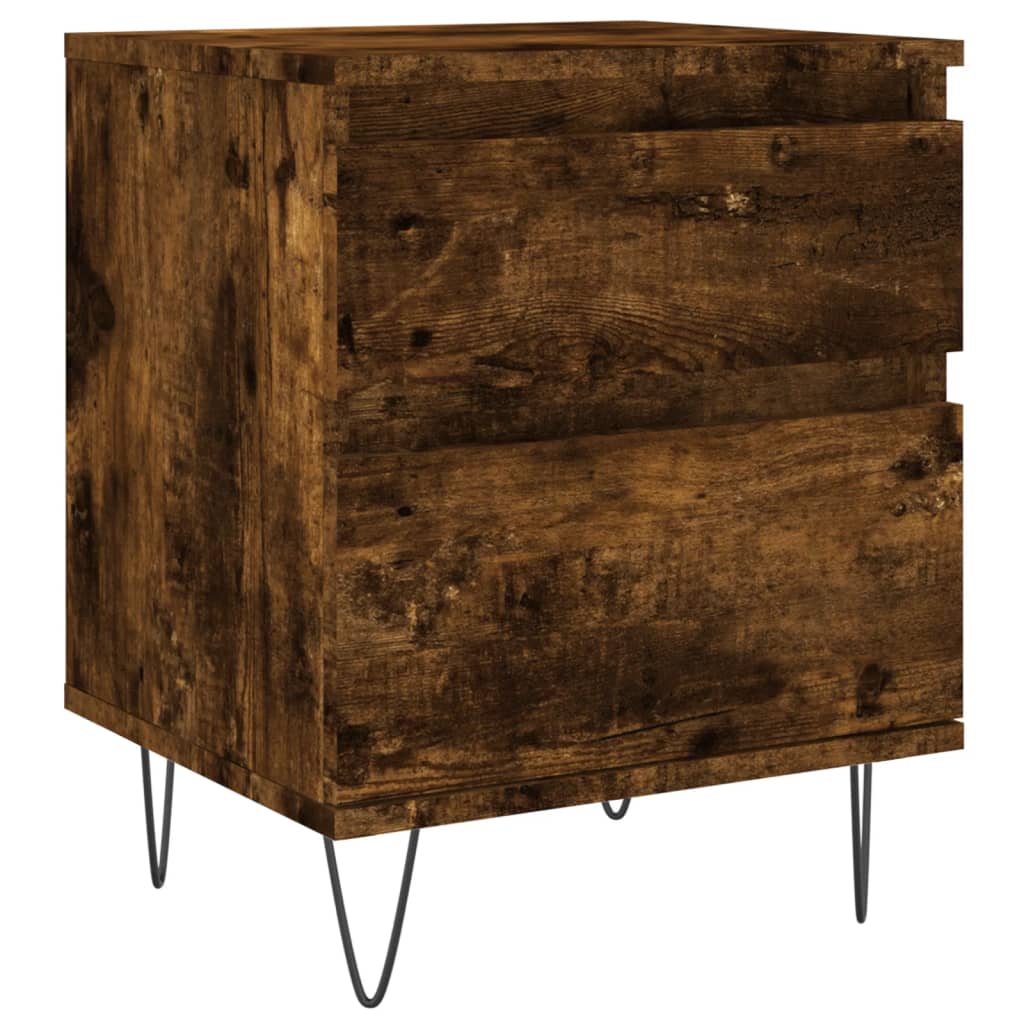 Tables de chevet 2 pcs chêne fumé 40x35x50 cm bois ingénierie - XIOS