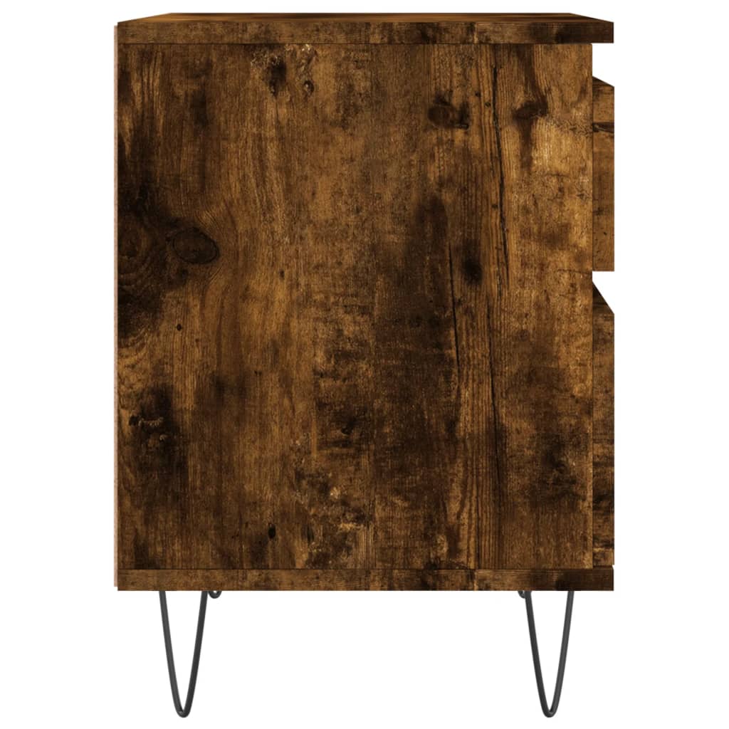 Tables de chevet 2 pcs chêne fumé 40x35x50 cm bois ingénierie - XIOS