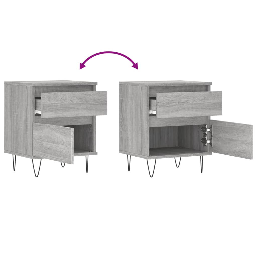 Tables de chevet 2 pcs sonoma gris 40x35x50 cm bois ingénierie - XIOS