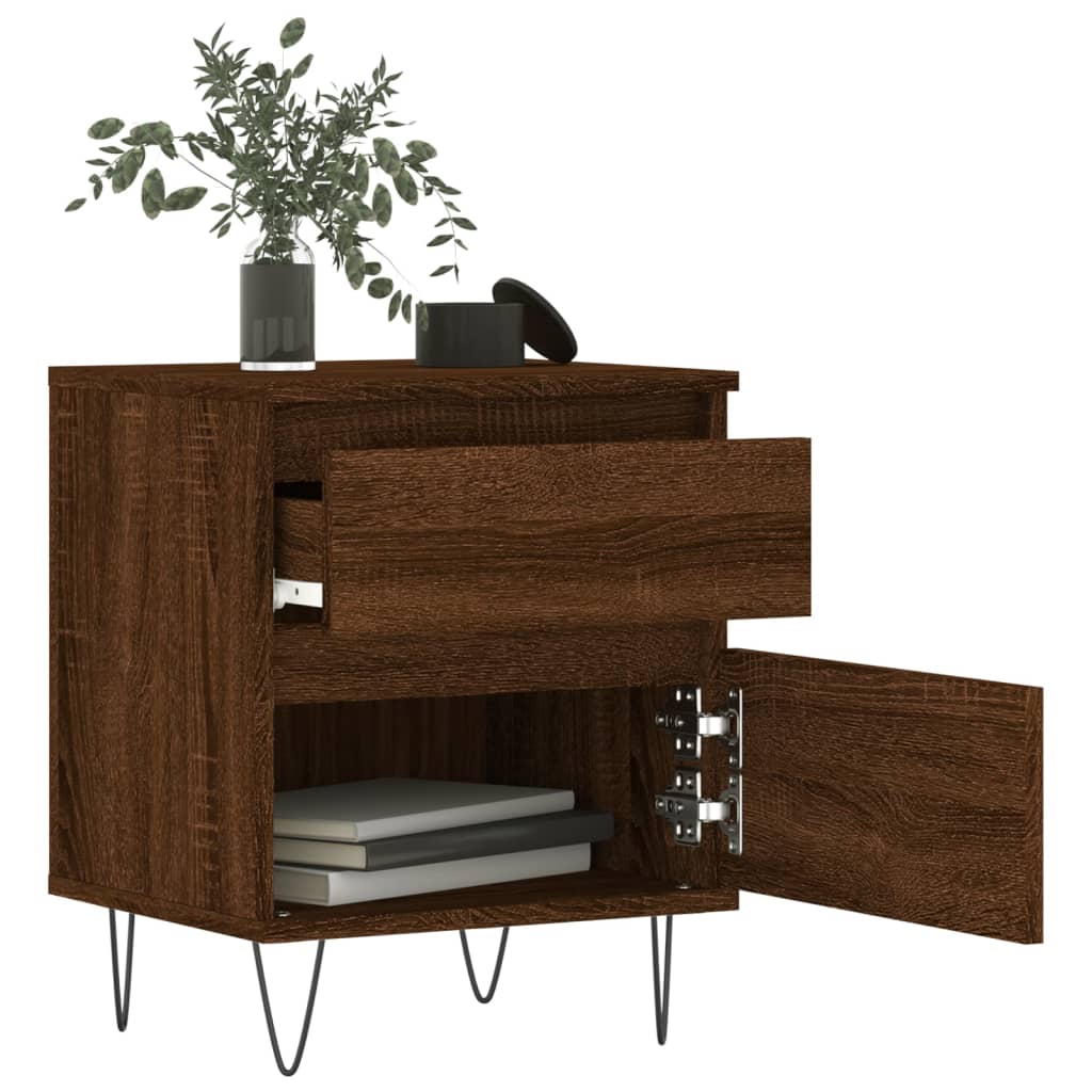 Tables de chevet 2 pcs chêne marron 40x35x50 cm bois ingénierie - XIOS