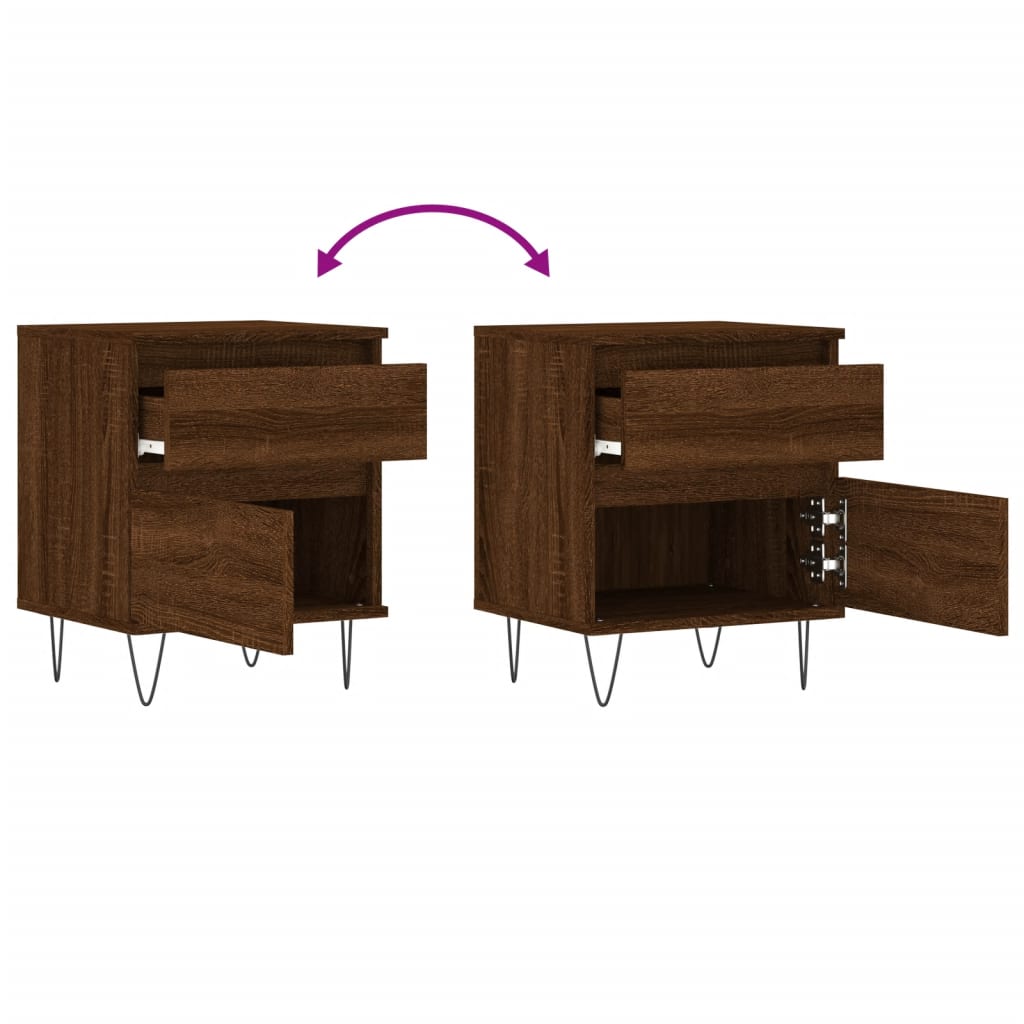 Tables de chevet 2 pcs chêne marron 40x35x50 cm bois ingénierie - XIOS
