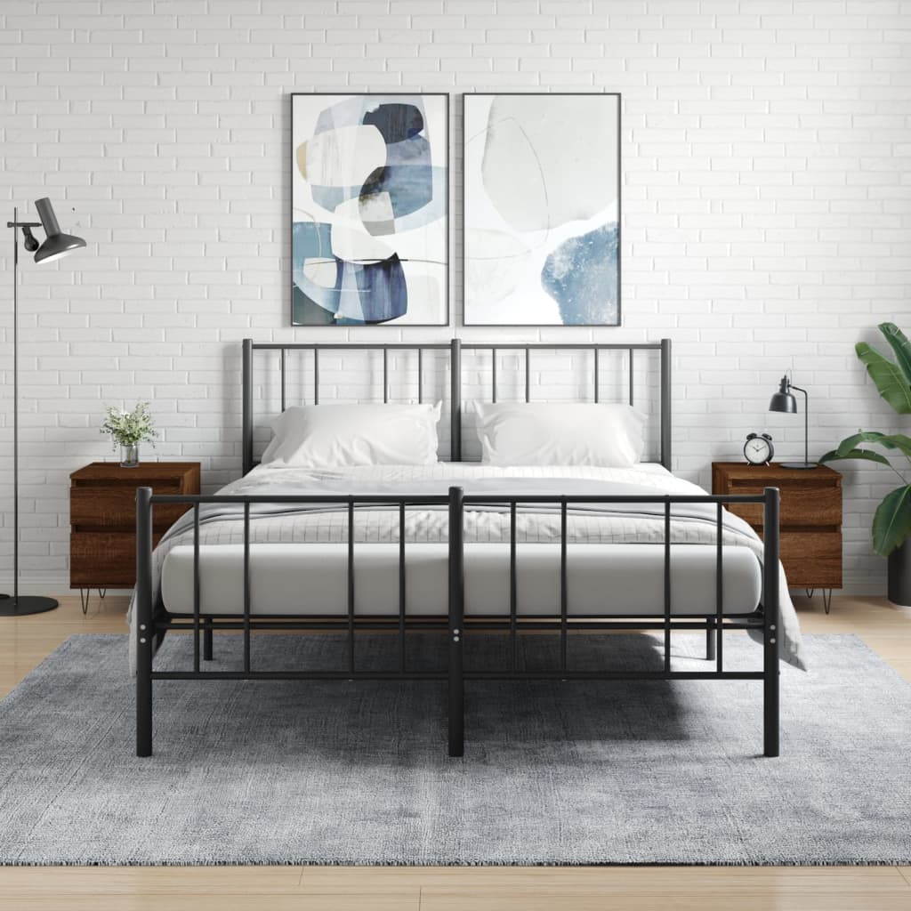 Tables de chevet 2 pcs chêne marron 40x35x50 cm bois ingénierie - XIOS
