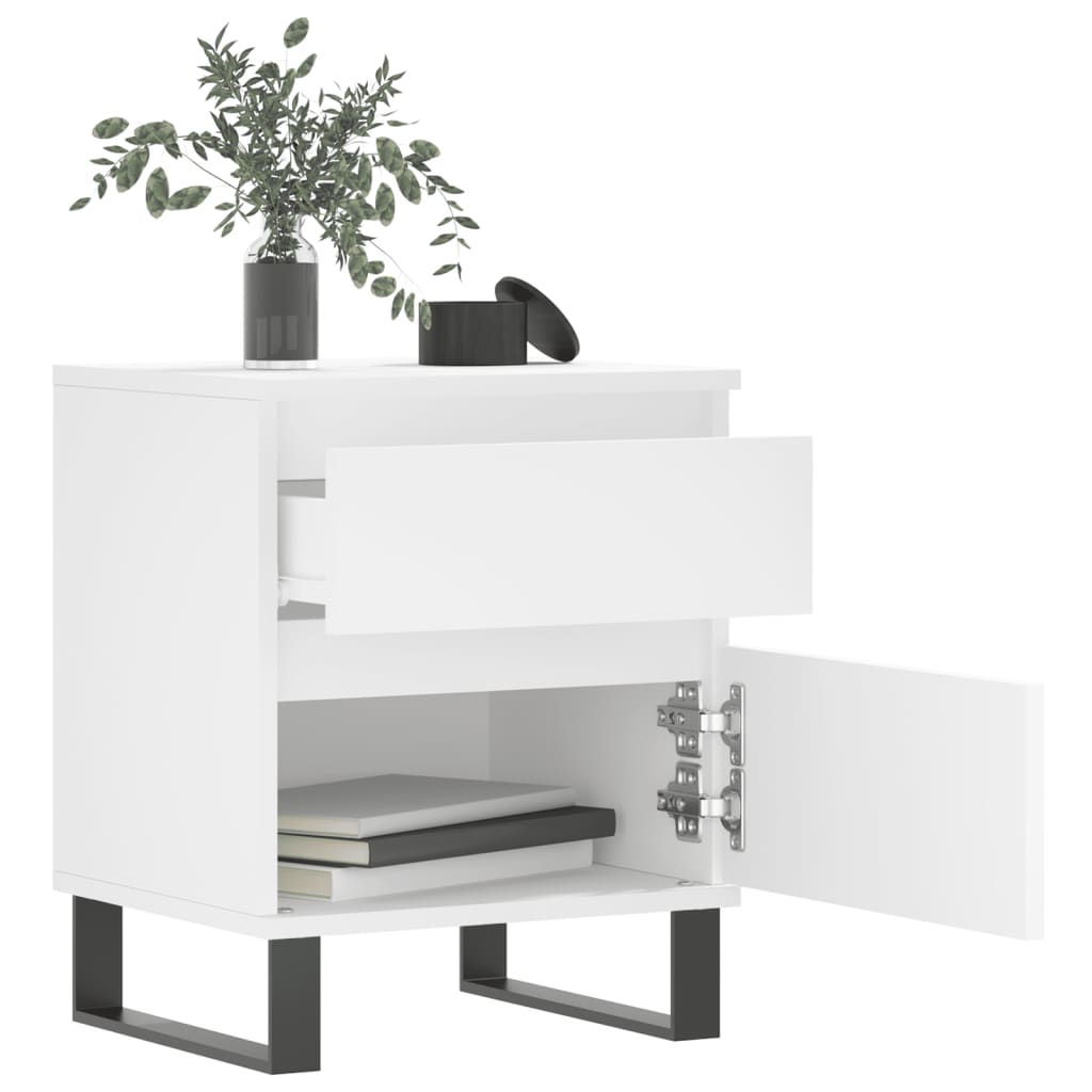 Tables de chevet 2 pcs blanc 40x35x50 cm bois d’ingénierie - XIOS