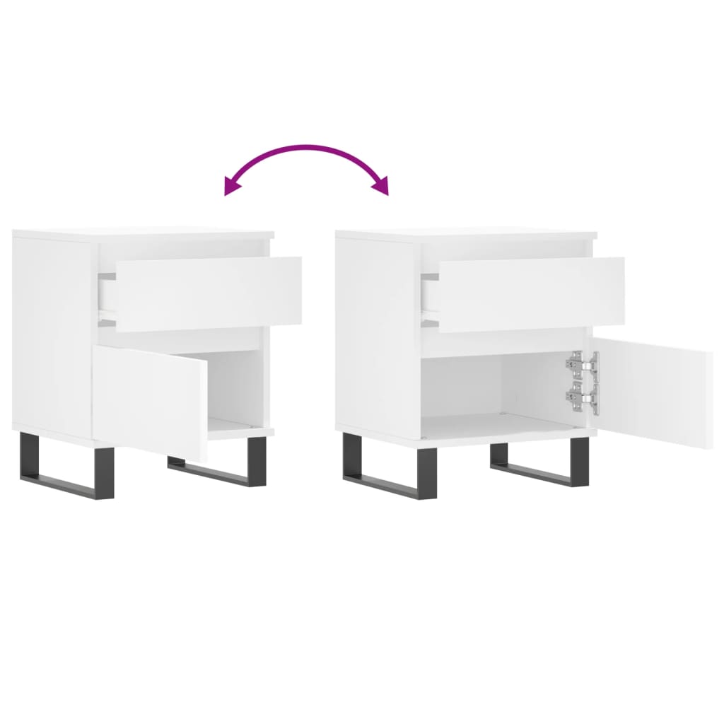 Tables de chevet 2 pcs blanc 40x35x50 cm bois d’ingénierie - XIOS