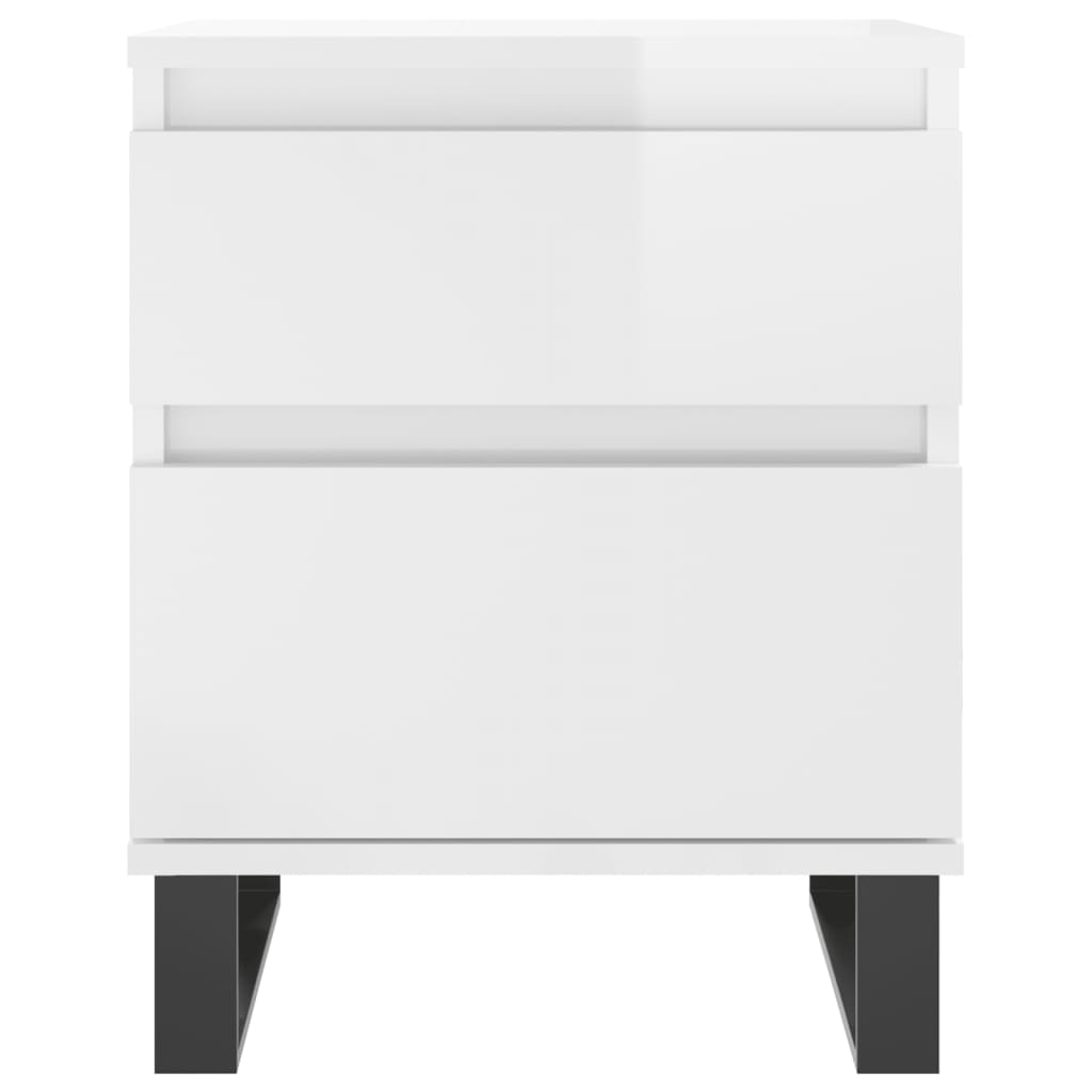 Tables de chevet 2 pcs blanc brillant 40x35x50 cm - XIOS