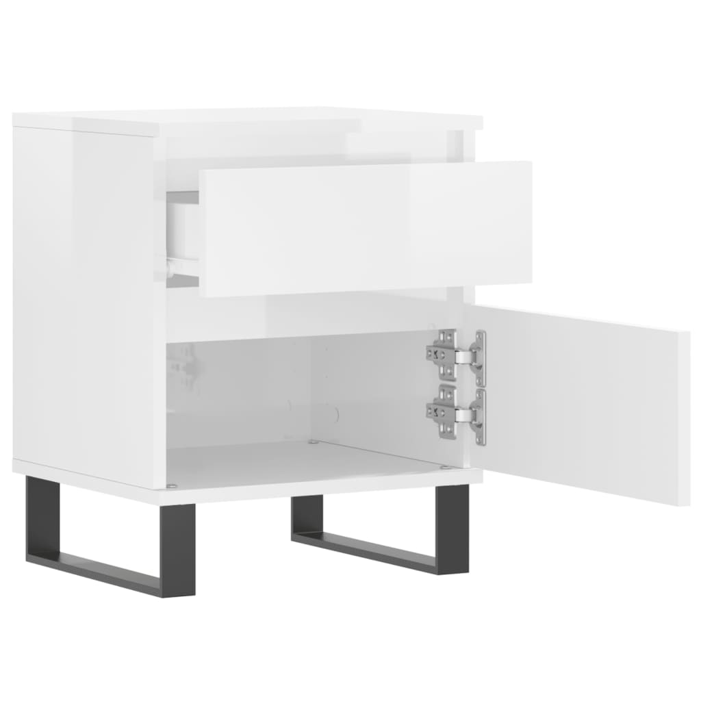 Tables de chevet 2 pcs blanc brillant 40x35x50 cm - XIOS