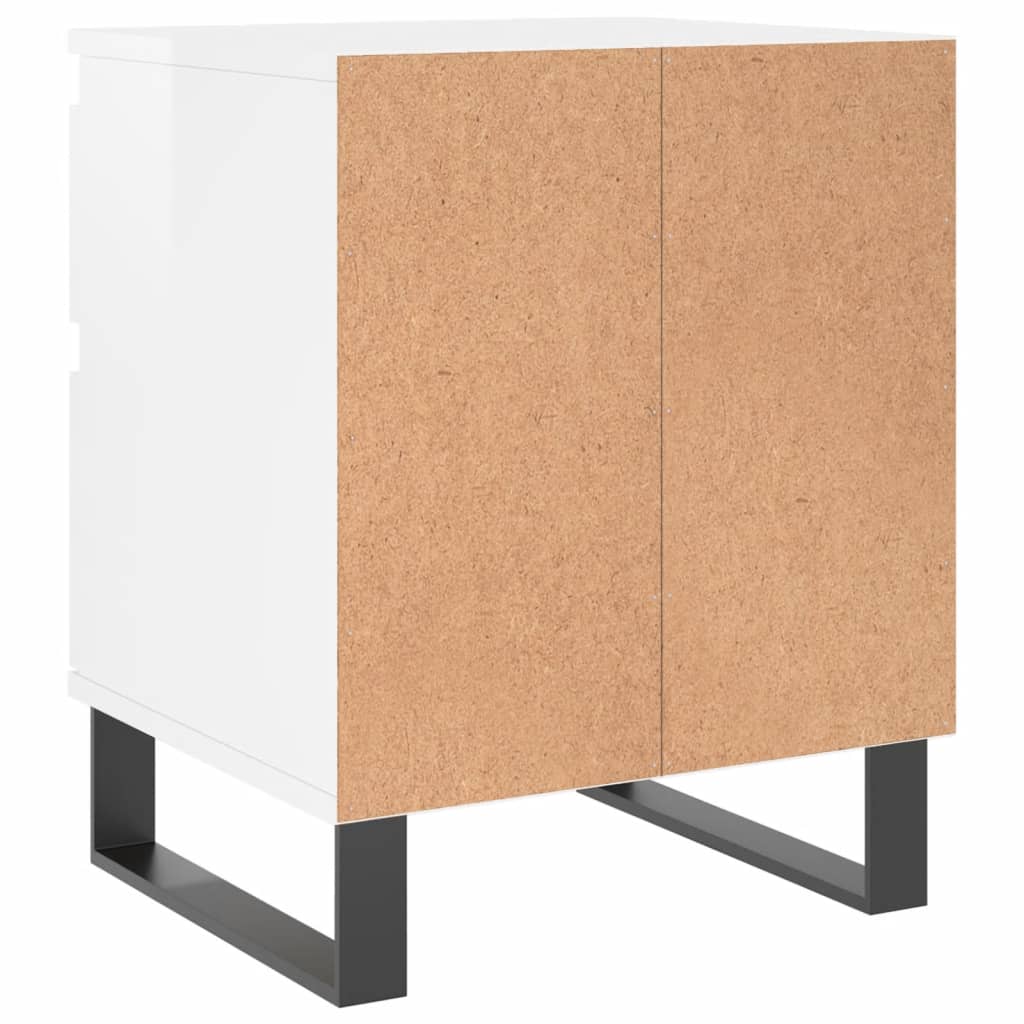 Tables de chevet 2 pcs blanc brillant 40x35x50 cm - XIOS