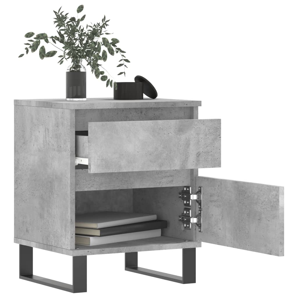Table de chevet gris béton 40x35x50 cm bois d’ingénierie - XIOS
