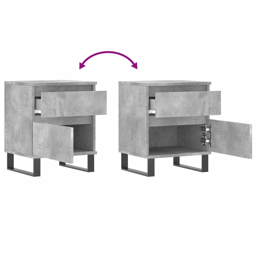 Table de chevet gris béton 40x35x50 cm bois d’ingénierie - XIOS