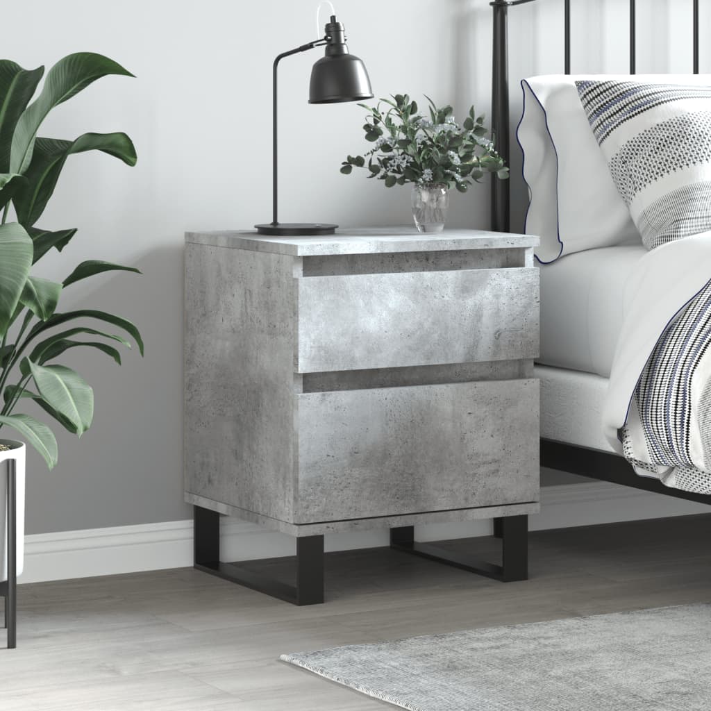 Table de chevet gris béton 40x35x50 cm bois d’ingénierie - XIOS