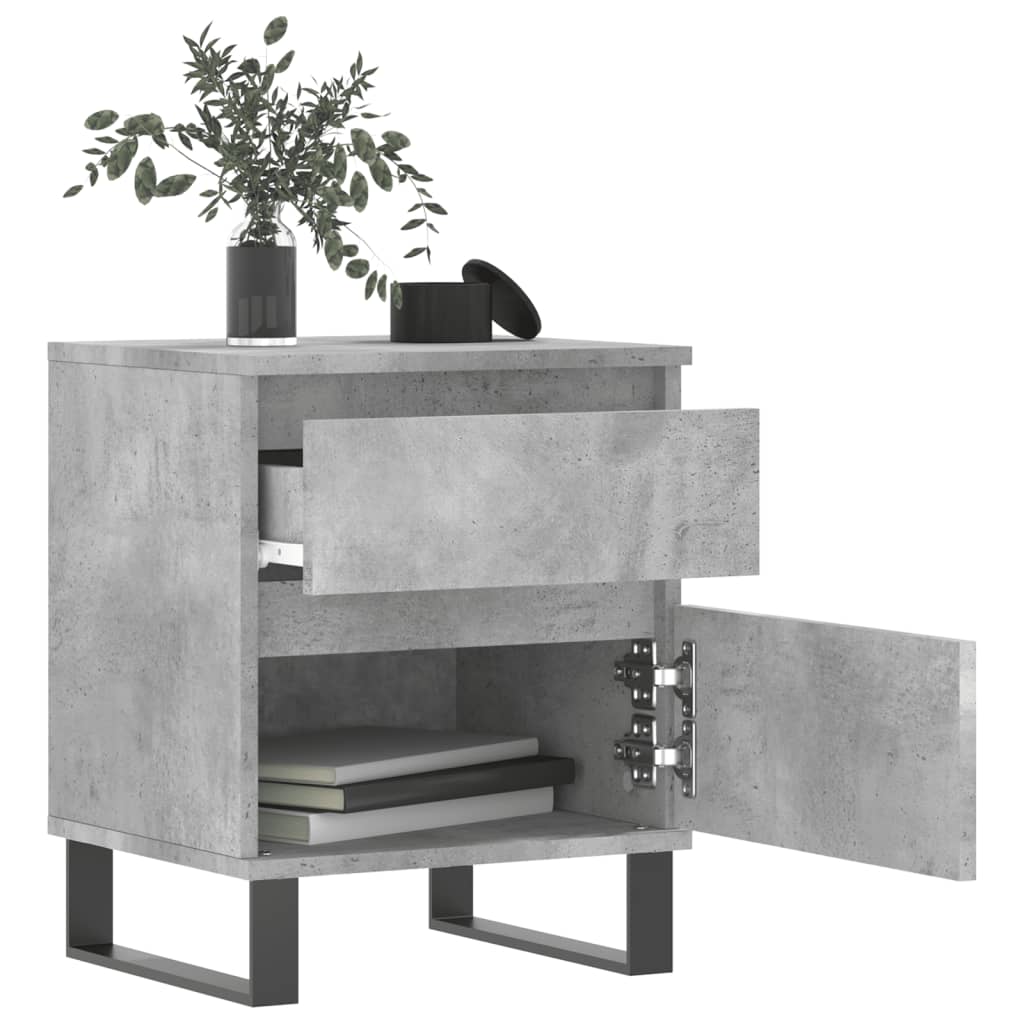 Tables de chevet 2 pcs gris béton 40x35x50 cm bois d’ingénierie - XIOS