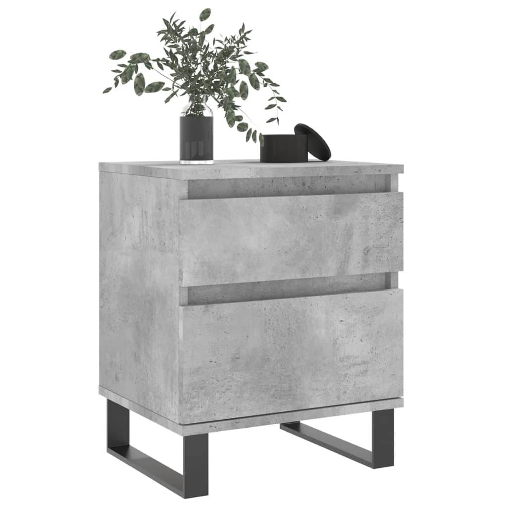 Tables de chevet 2 pcs gris béton 40x35x50 cm bois d’ingénierie - XIOS