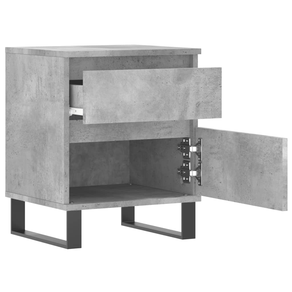 Tables de chevet 2 pcs gris béton 40x35x50 cm bois d’ingénierie - XIOS
