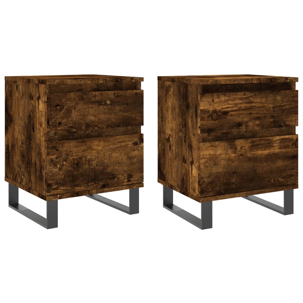 Tables de chevet 2 pcs chêne fumé 40x35x50 cm bois ingénierie - XIOS