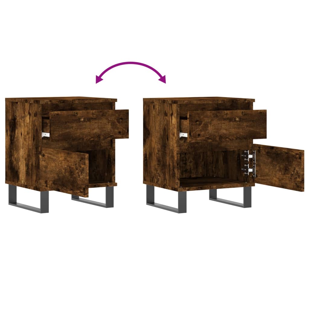 Tables de chevet 2 pcs chêne fumé 40x35x50 cm bois ingénierie - XIOS