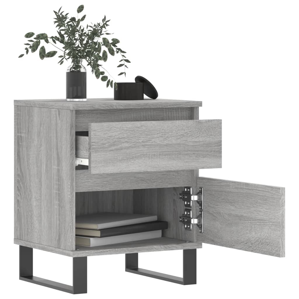 Table de chevet sonoma gris 40x35x50 cm bois d’ingénierie - XIOS