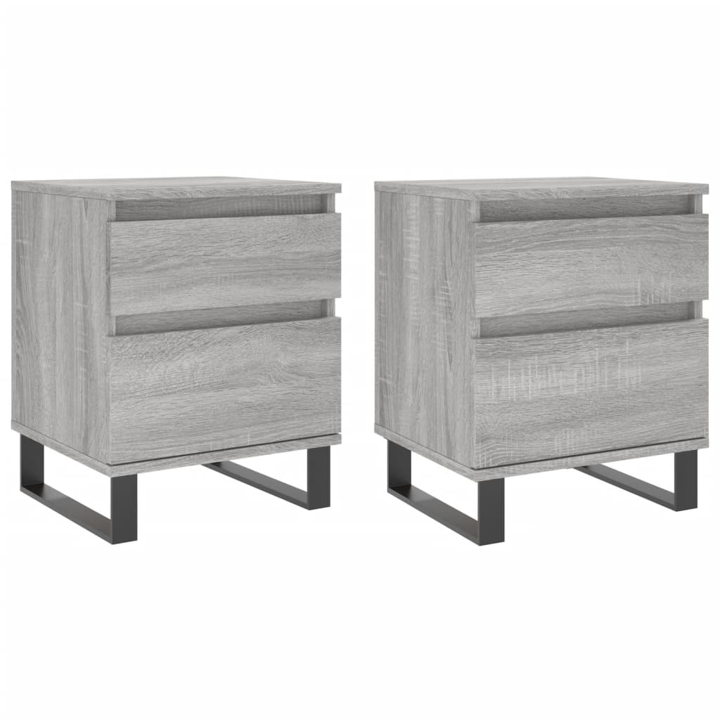 Tables de chevet 2 pcs sonoma gris 40x35x50 cm bois ingénierie - XIOS