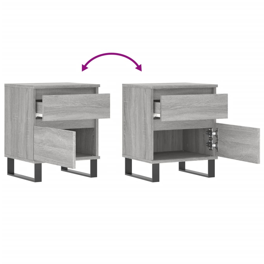 Tables de chevet 2 pcs sonoma gris 40x35x50 cm bois ingénierie - XIOS