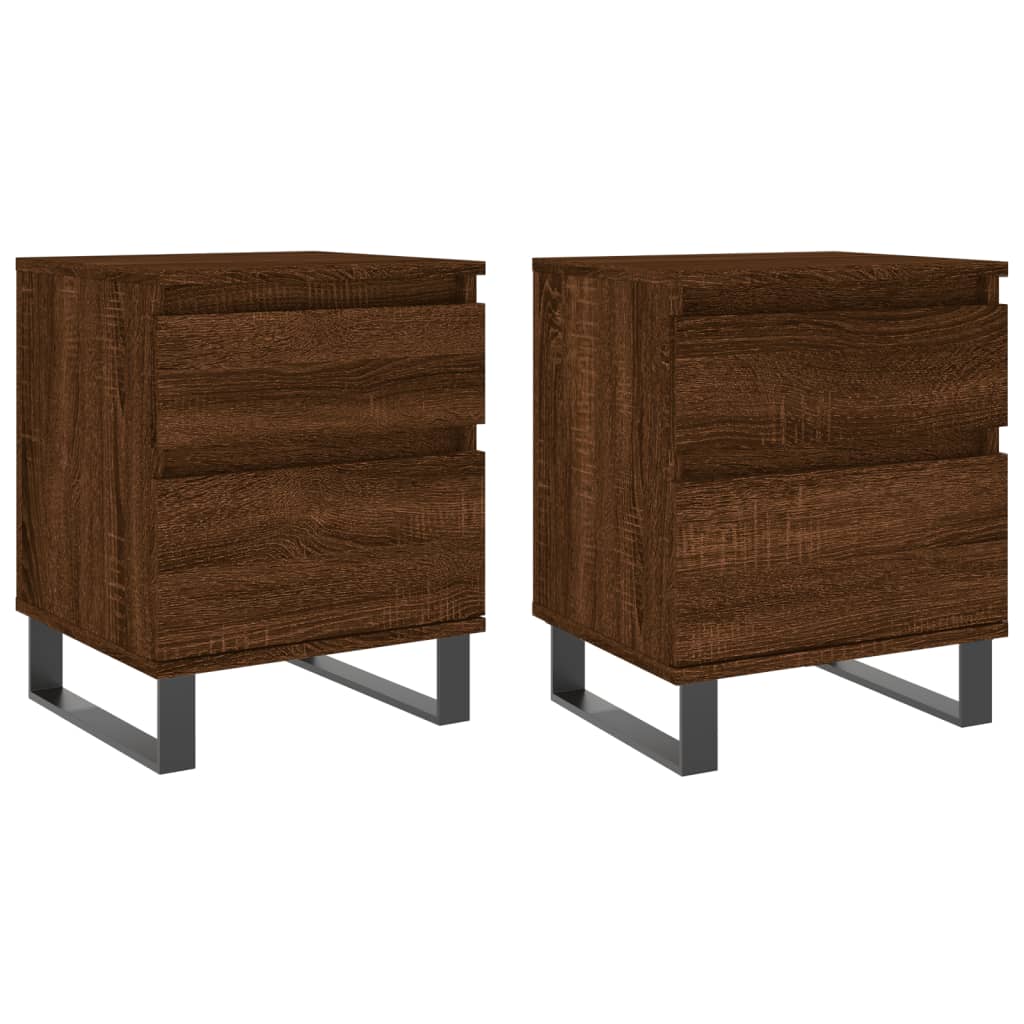 Tables de chevet 2 pcs chêne marron 40x35x50 cm bois ingénierie - XIOS