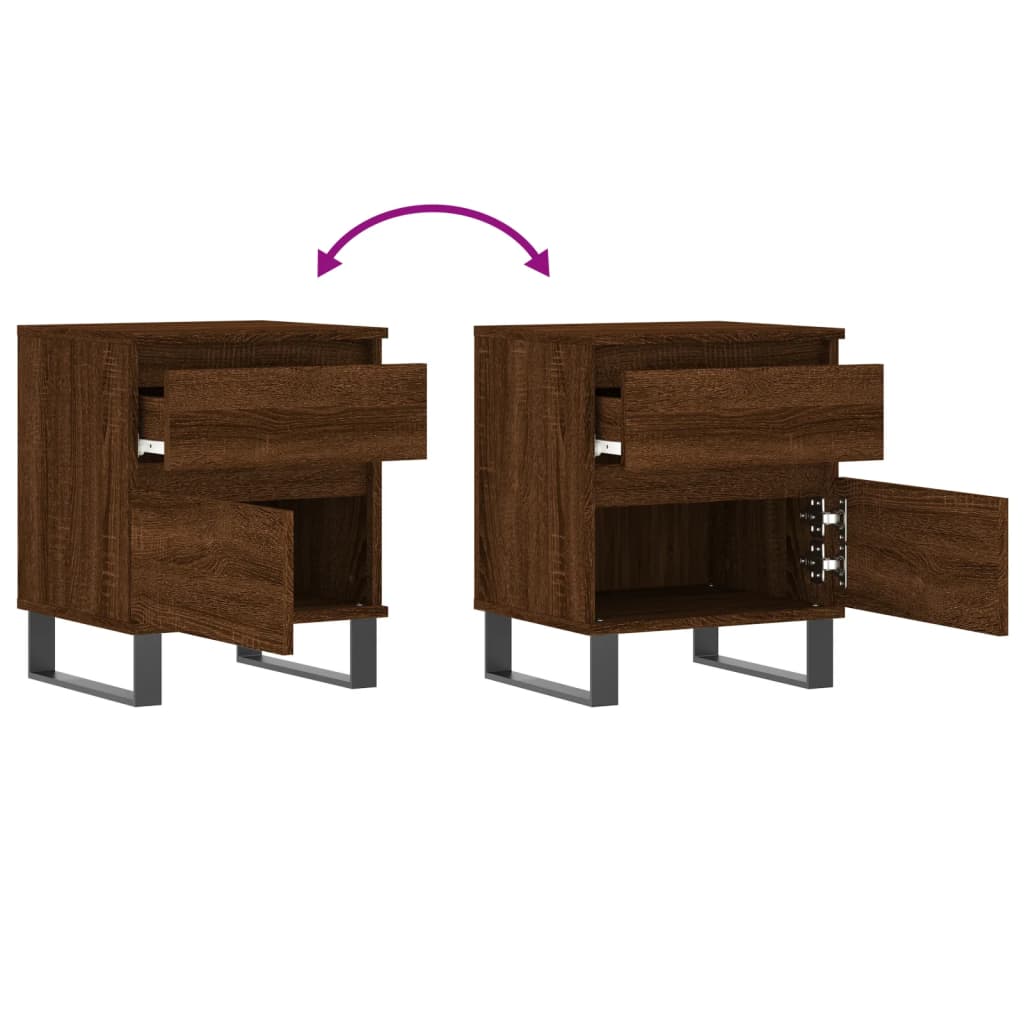 Tables de chevet 2 pcs chêne marron 40x35x50 cm bois ingénierie - XIOS