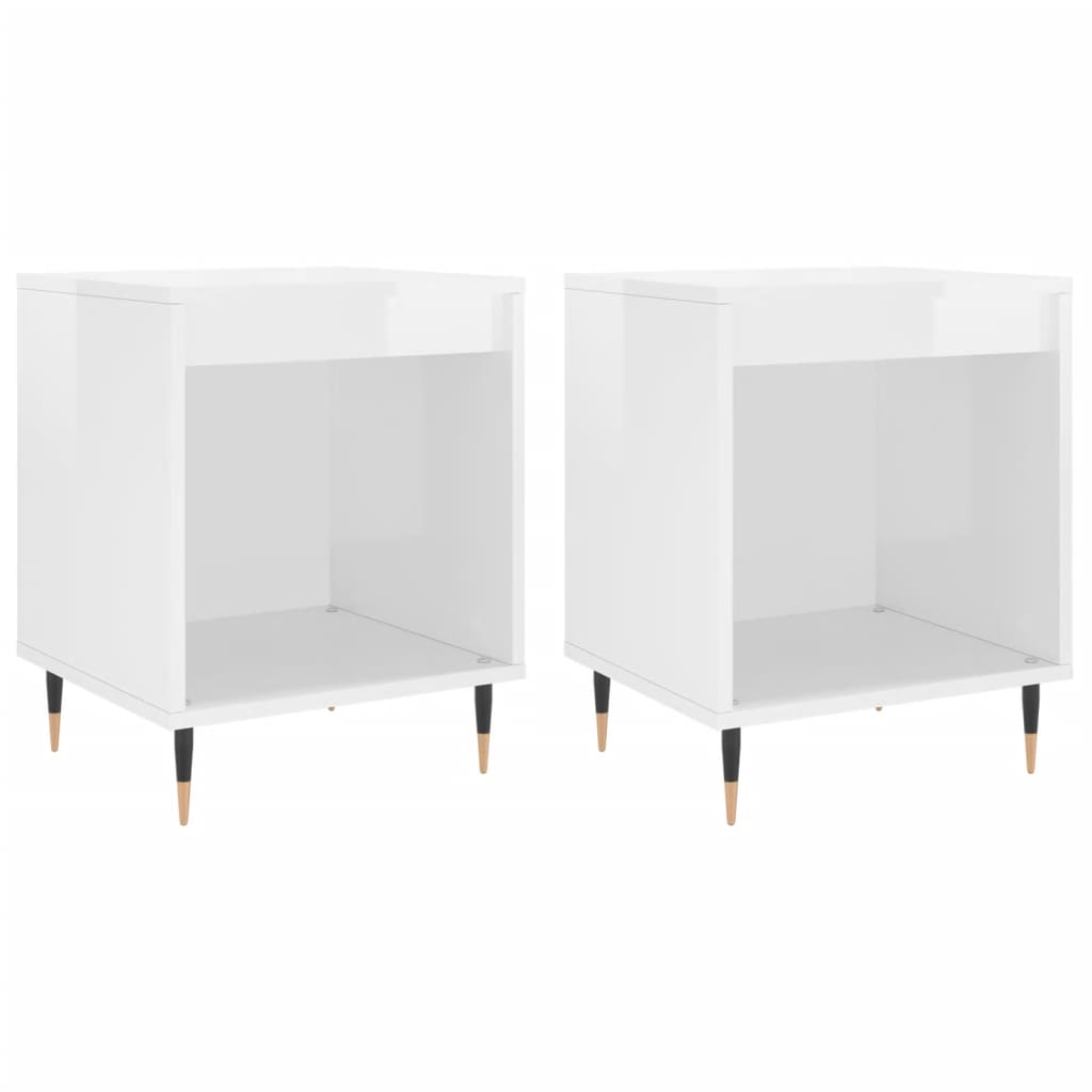Tables de chevet 2 pcs blanc brillant 40x35x50 cm - XIOS