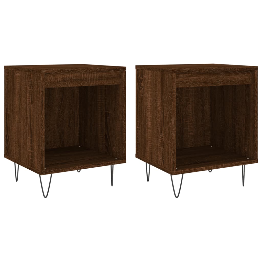 Tables de chevet 2 pcs chêne marron 40x35x50 cm bois ingénierie - XIOS