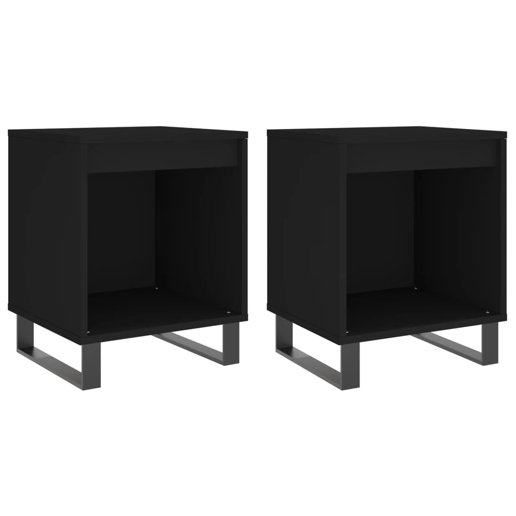 Tables de chevet 2 pcs noir 40x35x50 cm bois d’ingénierie - XIOS