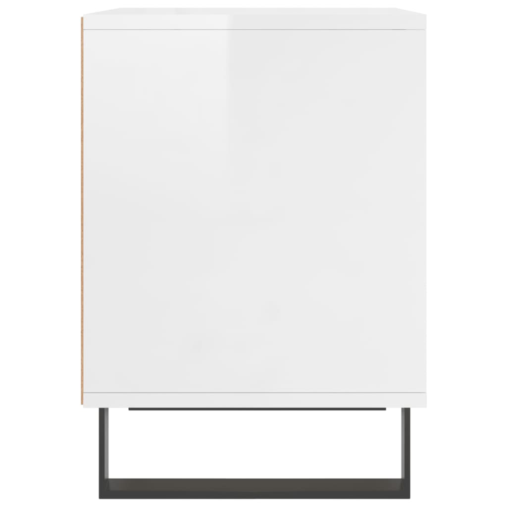Table de chevet Blanc brillant 40x35x50 cm Bois d’ingénierie - XIOS