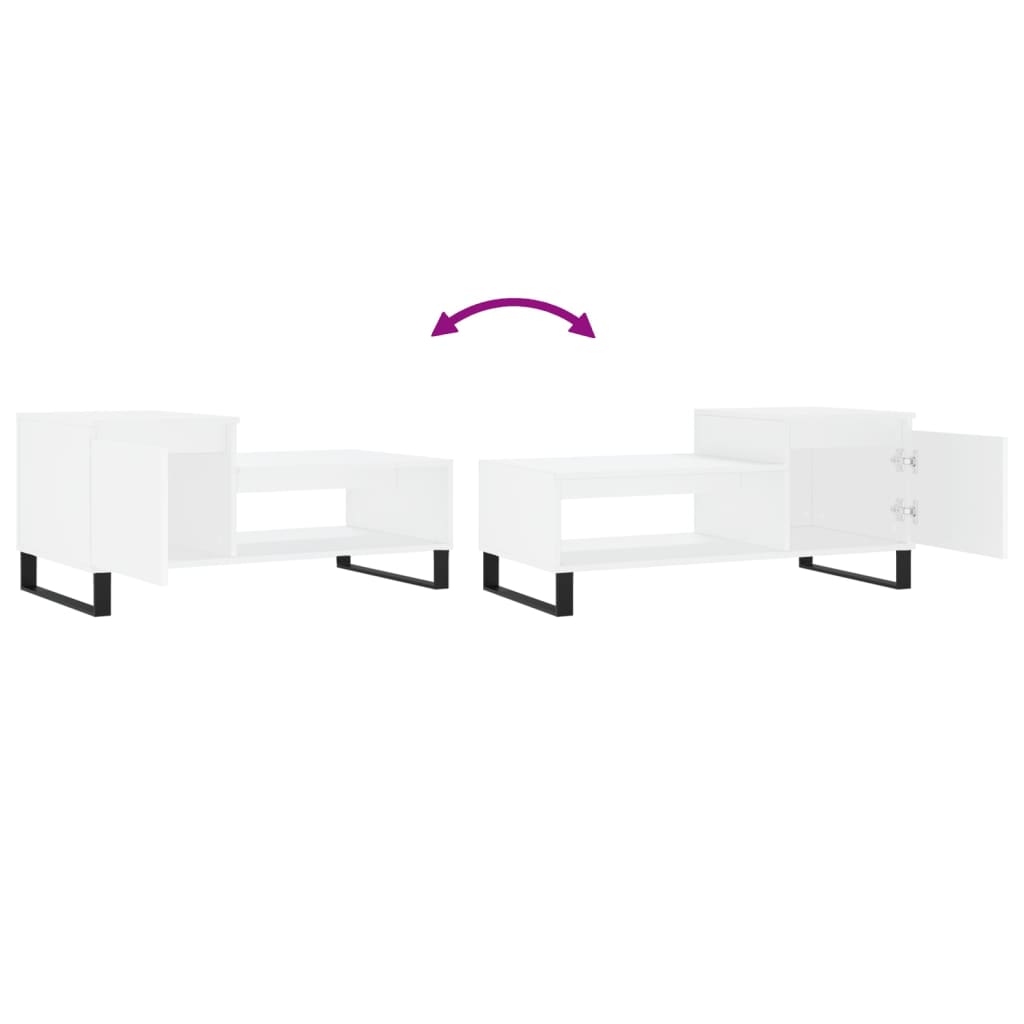 Table basse Blanc 100x50x45 cm Bois d'ingénierie - XIOS