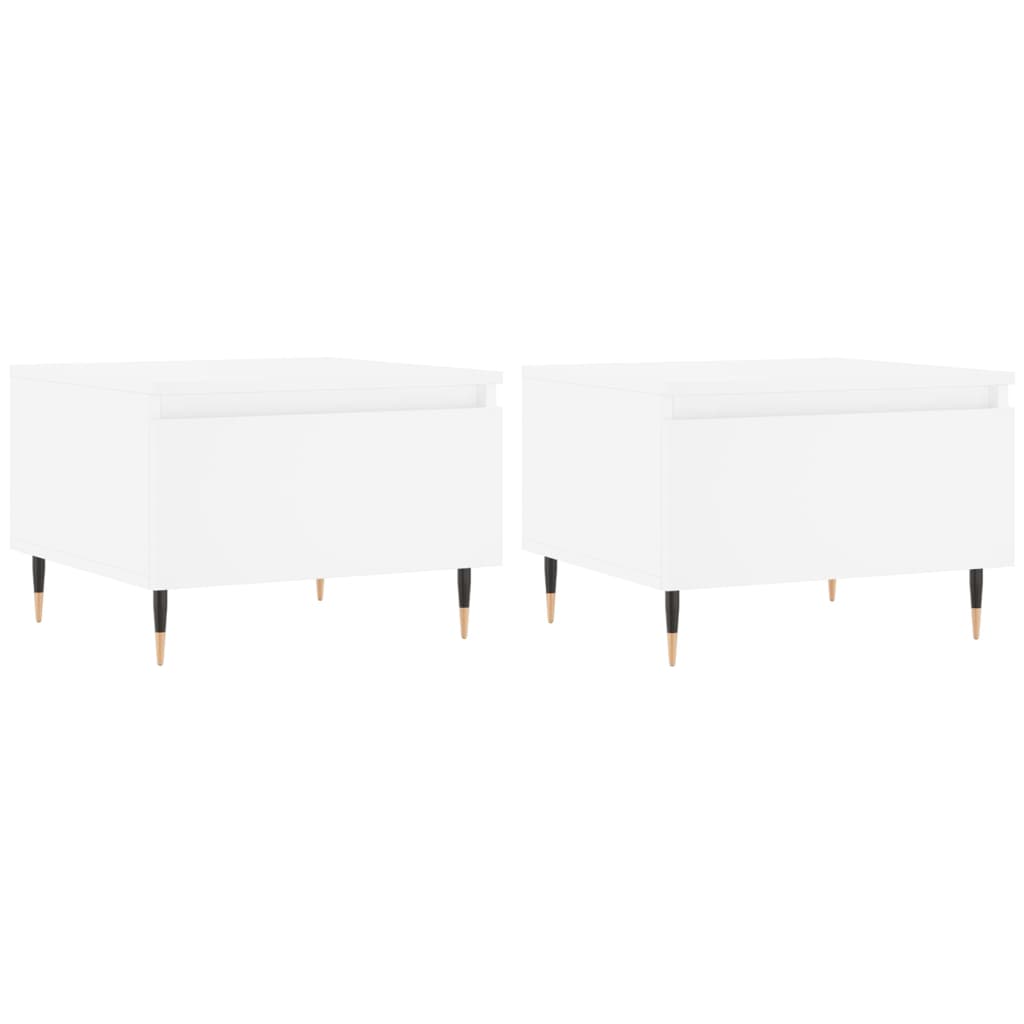 Tables basses 2 pcs blanc 50x46x35 cm bois d'ingénierie - XIOS