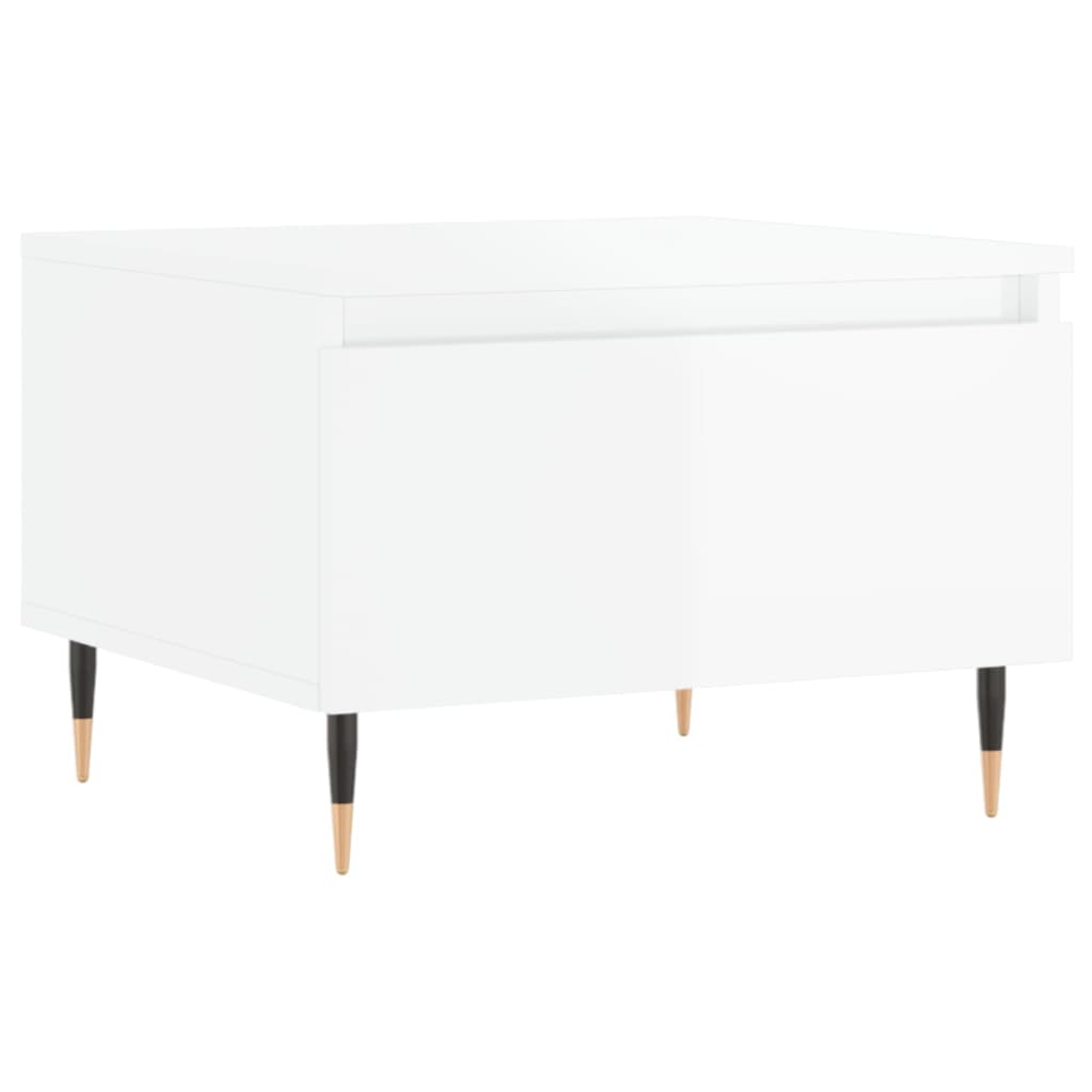 Tables basses 2 pcs blanc brillant 50x46x35cm bois d'ingénierie - XIOS