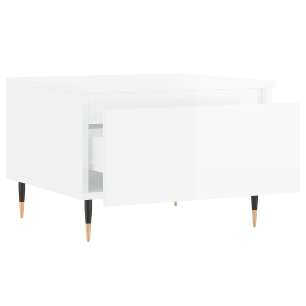 Tables basses 2 pcs blanc brillant 50x46x35cm bois d'ingénierie - XIOS