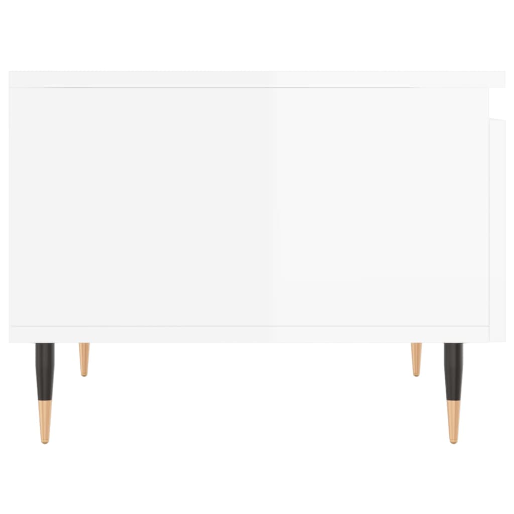 Tables basses 2 pcs blanc brillant 50x46x35cm bois d'ingénierie - XIOS