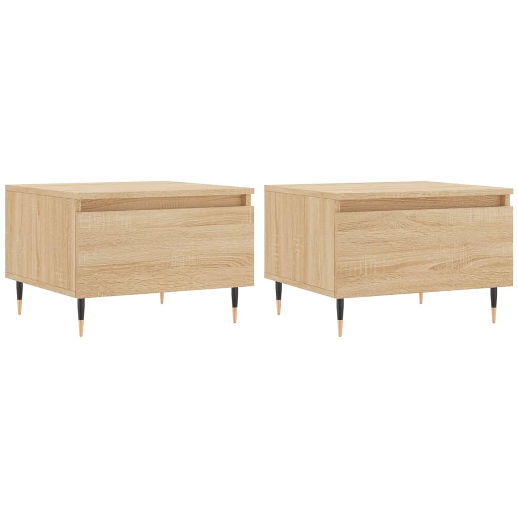 Tables basses 2 pcs chêne sonoma 50x46x35 cm bois d'ingénierie - XIOS