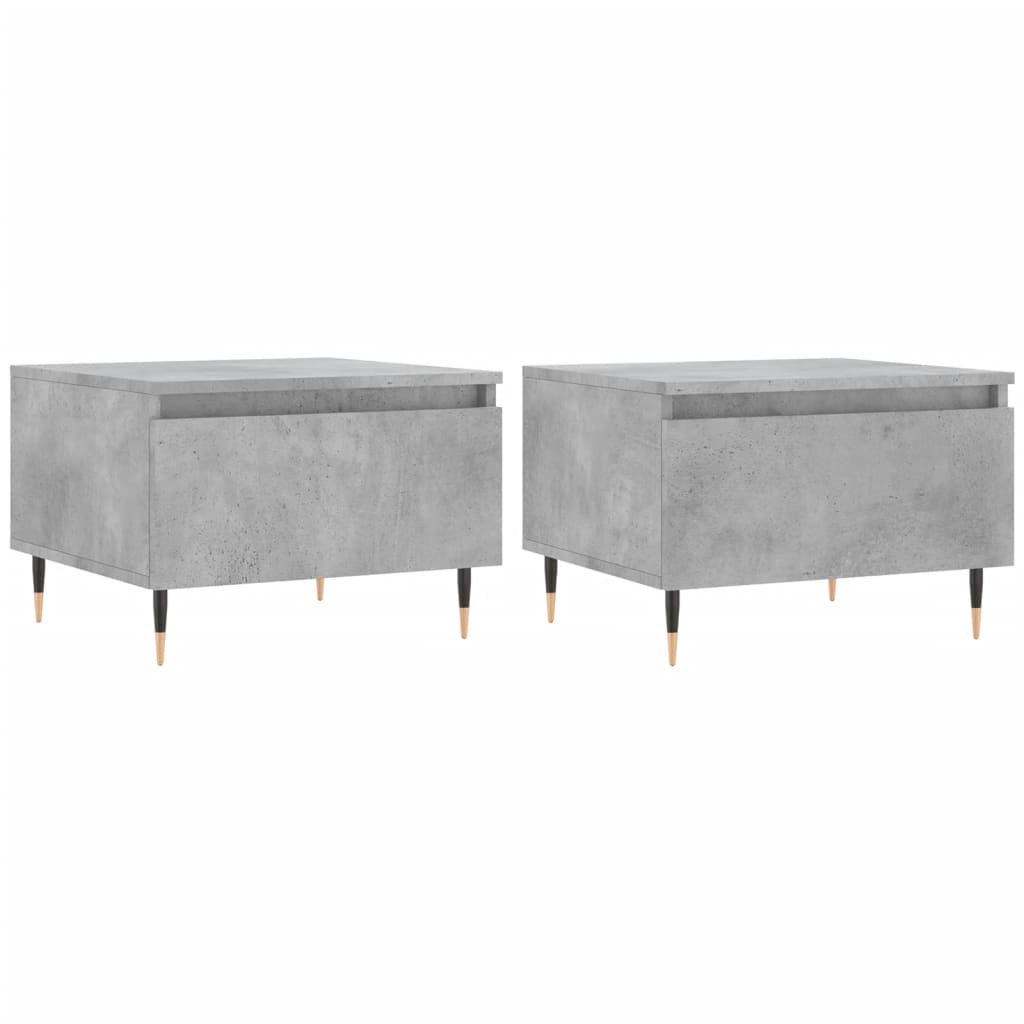 Tables basses 2 pcs gris béton 50x46x35 cm bois d'ingénierie - XIOS