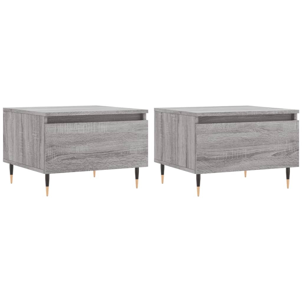 Tables basses 2 pcs sonoma gris 50x46x35 cm bois d'ingénierie - XIOS