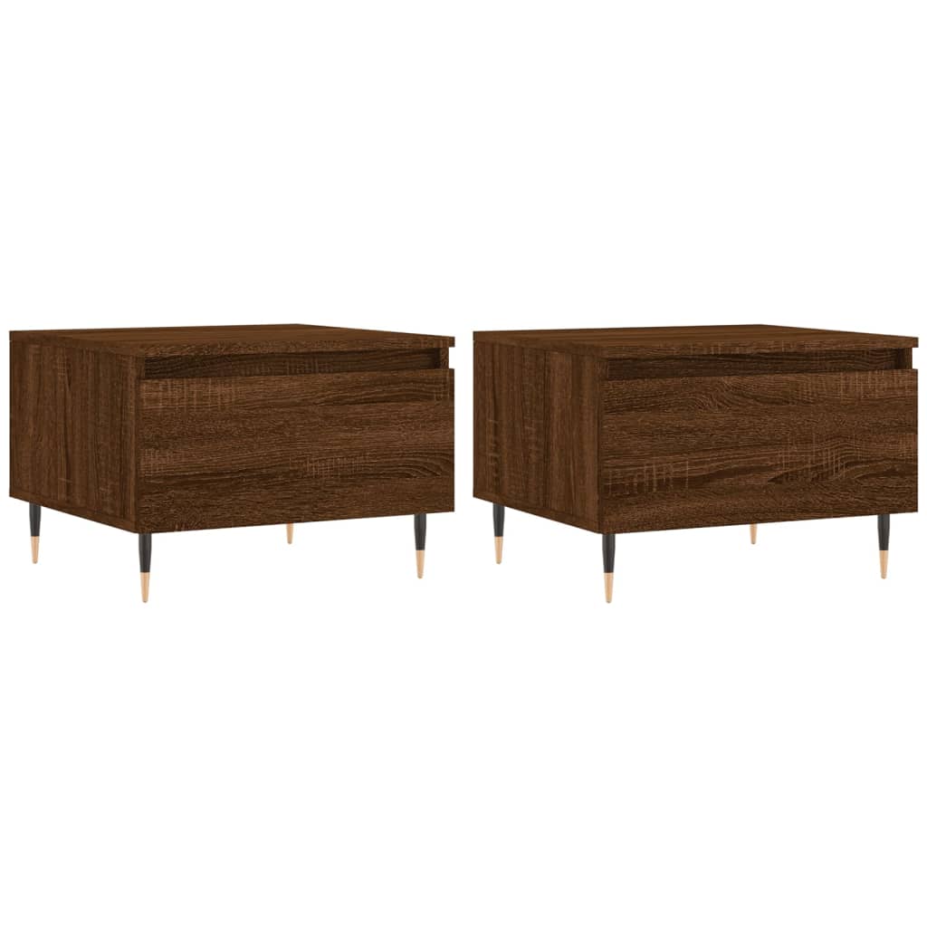 Tables basses 2 pcs chêne marron 50x46x35 cm bois d'ingénierie - XIOS