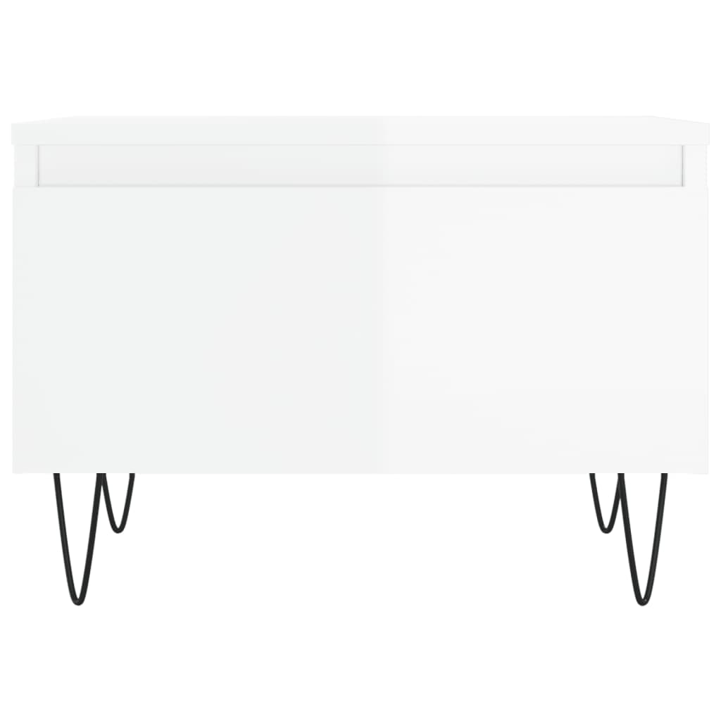 Tables basses 2 pcs blanc brillant 50x46x35cm bois d'ingénierie - XIOS