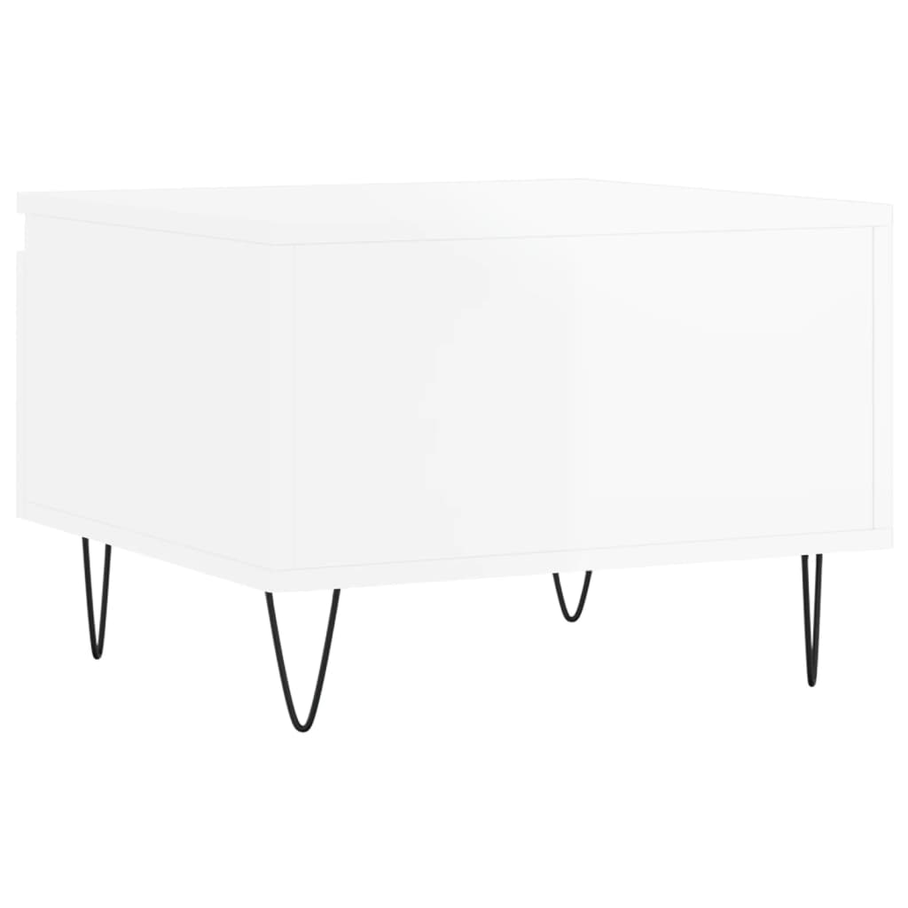 Tables basses 2 pcs blanc brillant 50x46x35cm bois d'ingénierie - XIOS