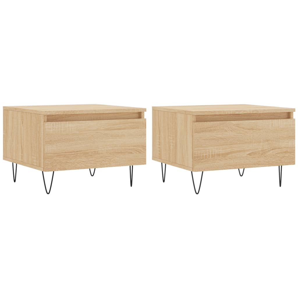 Tables basses 2 pcs chêne sonoma 50x46x35 cm bois d'ingénierie - XIOS