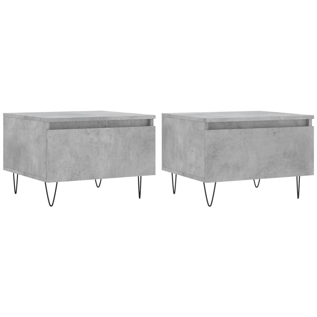 Tables basses 2 pcs gris béton 50x46x35 cm bois d'ingénierie - XIOS