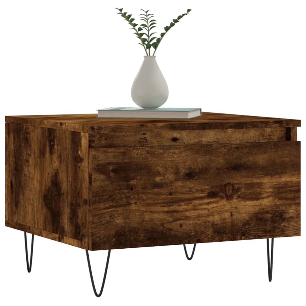 Tables basses 2 pcs chêne fumé 50x46x35 cm bois d'ingénierie - XIOS