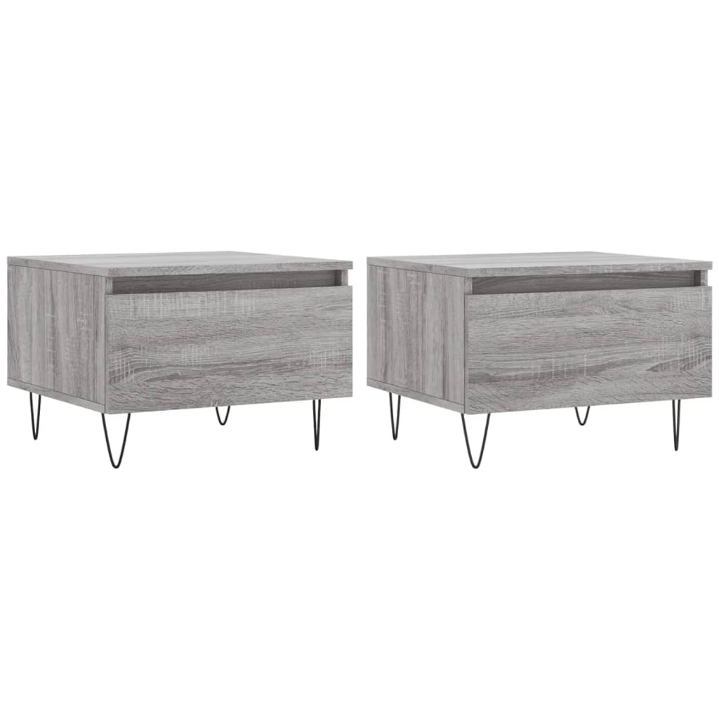 Tables basses 2 pcs sonoma gris 50x46x35 cm bois d'ingénierie - XIOS