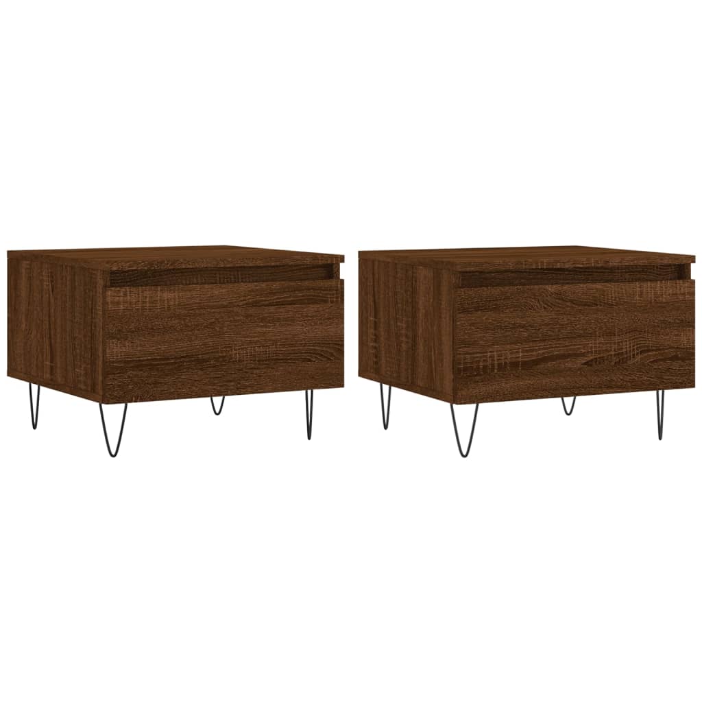 Tables basses 2 pcs chêne marron 50x46x35 cm bois d'ingénierie - XIOS