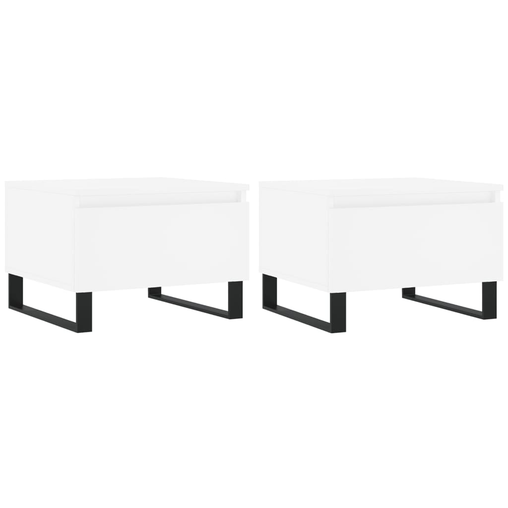 Tables basses 2 pcs blanc 50x46x35 cm bois d'ingénierie - XIOS