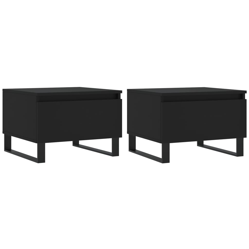 Tables basses 2 pcs noir 50x46x35 cm bois d'ingénierie - XIOS