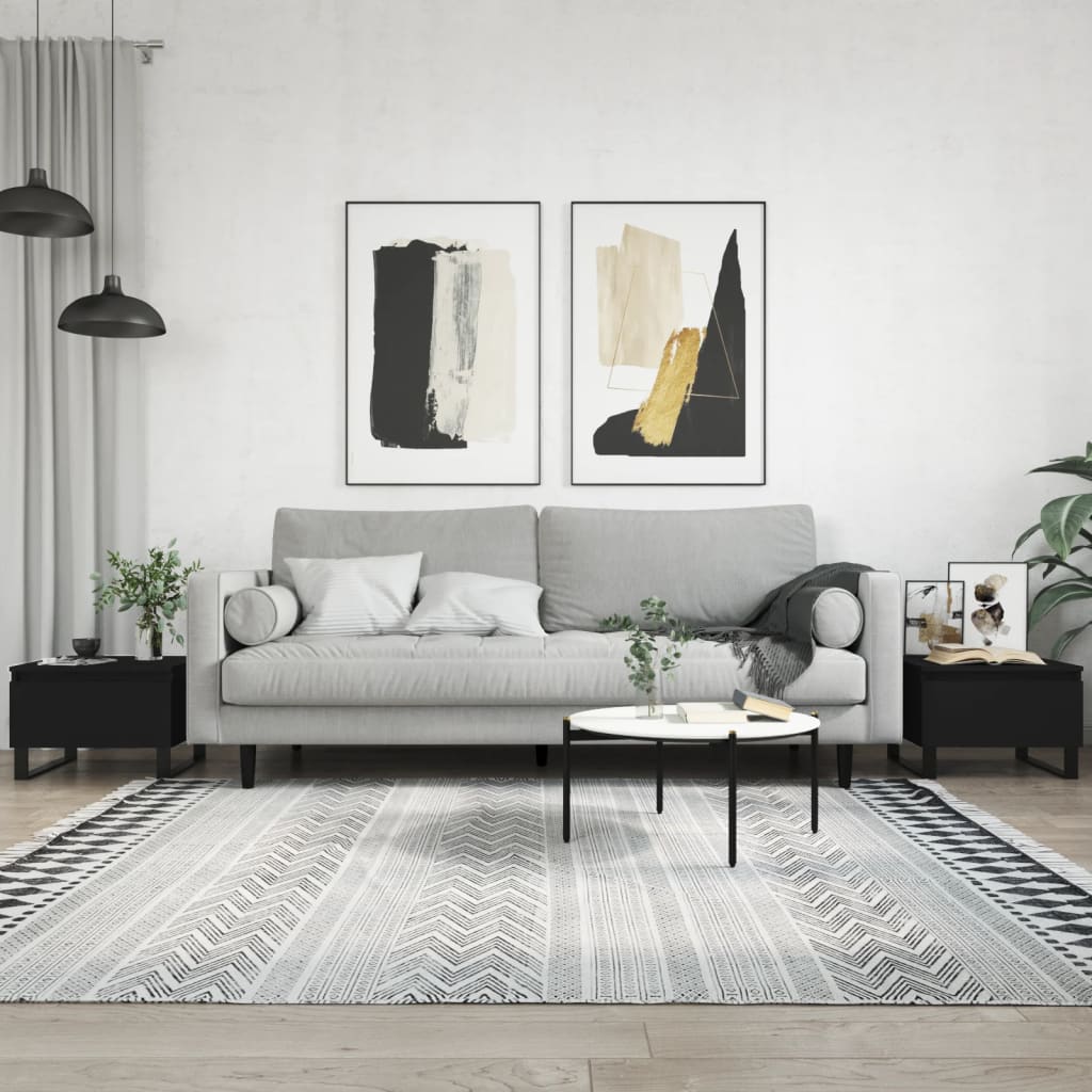 Tables basses 2 pcs noir 50x46x35 cm bois d'ingénierie - XIOS