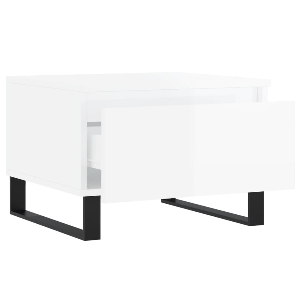 Tables basses 2 pcs blanc brillant 50x46x35cm bois d'ingénierie - XIOS