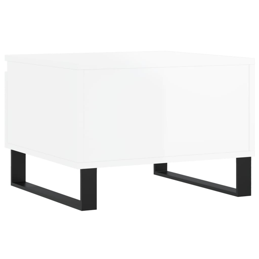 Tables basses 2 pcs blanc brillant 50x46x35cm bois d'ingénierie - XIOS
